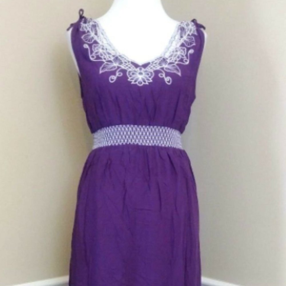 Modcloth Sunny Girl Boho Purple Maxi, 2X